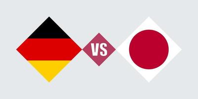 duitsland vs japan vlag concept. vectorillustratie. vector