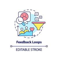 feedback loops concept icoon. klachten en suggesties. oplossen voor de behoeften van de klant abstracte idee dunne lijn illustratie. geïsoleerde overzichtstekening. bewerkbare streek. vector