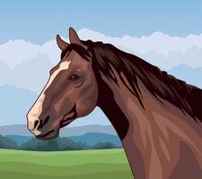 paard dier in landschap vector