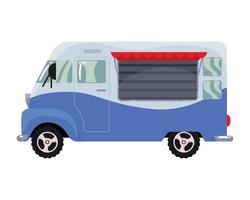 blauwe foodtruck vector