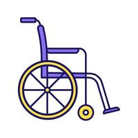 rolstoel kleur icoon. ongeldige stoel. rolstoel. onbekwaamheid. handicap uitrusting. mobiliteitshulpmiddel. geïsoleerde vectorillustratie vector