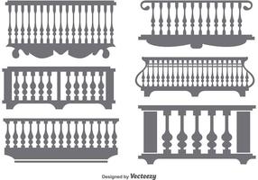 Platte Klassieke Balkon Pictogram Vectoren