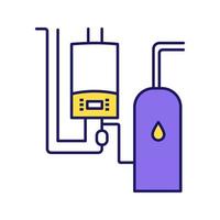 stookruimte kleur icoon. werkplaatsen, winkels, paviljoens, salons verwarming. commerciële of industriële centrale verwarming. geïsoleerde vectorillustratie vector