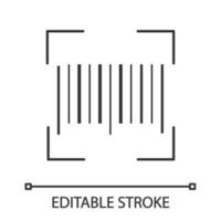 traditionele barcode lineaire pictogram. lineaire code scannen. dunne lijn illustratie. eendimensionale barcodescanner. upc-code. contour symbool. vector geïsoleerde overzichtstekening. bewerkbare streek