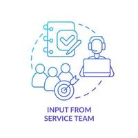 input van service team blauw kleurverloop concept icoon. klantenservice. het identificeren van de behoeften van de klant abstracte idee dunne lijn illustratie. geïsoleerde overzichtstekening. vector