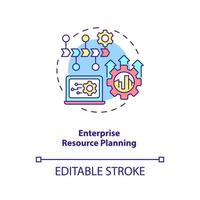 enterprise resource planning concept icoon. informatiesystemen abstracte idee dunne lijn illustratie. project management. geïsoleerde overzichtstekening. bewerkbare streek. vector