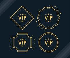 vier vip gouden monturen vector