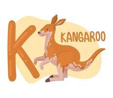 kangoeroe en k letter vector