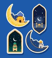 eid mubarak viering pictogrammen vector