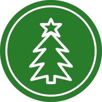 ronde pictogram kerstboom vector