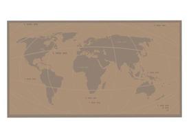 oude papieren wereldkaart vector