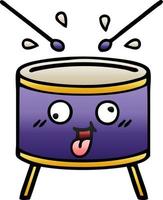 gradiënt gearceerde cartoon drum vector