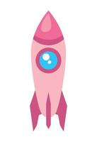 roze raket opstarten vector