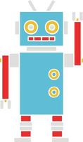 egale kleur retro cartoon dansende robot vector