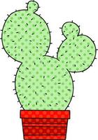 eigenzinnige cartooncactus in stripboekstijl vector