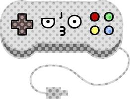 cartoon gamecontroller in stripboekstijl vector