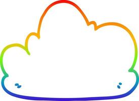regenboog gradiënt lijntekening cartoon wolk vector