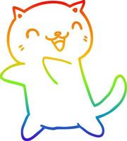 regenbooggradiënt lijntekening cartoon kat vector