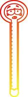 warme gradiënt lijntekening cartoon thermometer vector