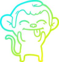 koude gradiënt lijntekening grappige cartoon aap vector