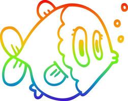 regenbooggradiënt lijntekening cartoon vis vector