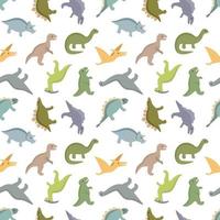 patroon van jura oude dinosaurussen, prehistorische dino dieren achtergrond voor kinderen. verzameling draken voor kinderen. vector illustratie