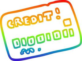 regenbooggradiënt lijntekening cartoon creditcard vector