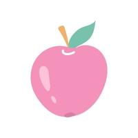 roze appel, platte vectorillustratie op witte achtergrond vector