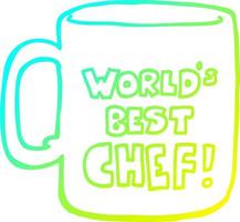 koude gradiënt lijntekening 's werelds beste chef-kokmok vector
