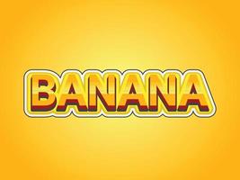 banaan-teksteffectsjabloon met 3D-vetgedrukte stijl voor logo vector