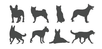 hond silhouet, geïsoleerd op een witte achtergrond, vector design.