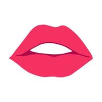 lippen met roze lippenstift icoon. mond illustratie hand getekend in cartoon-stijl vector