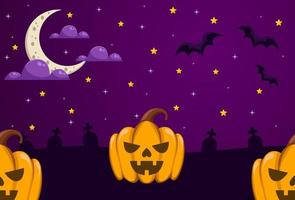 happy halloween-achtergrondontwerp in paarse kleur voor covers, banners en meer. vector