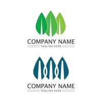 boom blad vector en groen logo ontwerp vriendelijk concept