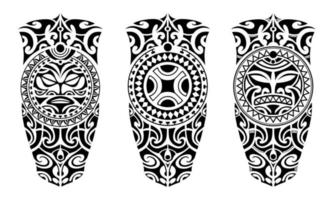 set tattoo schets maori stijl voor been of schouder. vector