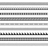 Maori Polynesische tribal geometrische naadloze vector patroon set.