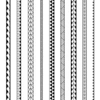 Maori Polynesische tribal geometrische naadloze vector patroon set.