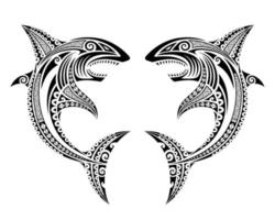 haai vis maori polynesische tattoo-stijl. vector