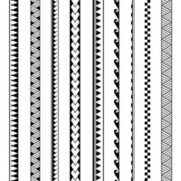 Maori Polynesische tribal geometrische naadloze vector patroon set.