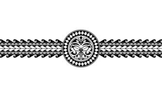 Maori Polynesische tattoo grens tribal mouw patroon vector. Samoaanse armbandtattoo voor arm of voet. vector