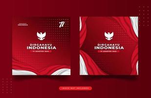 sociale media ontwerpsjabloon voor onafhankelijkheidsdag indonesië vector