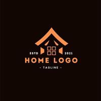 abstracte huis logo ontwerpsjabloon. premium onroerend goed teken. universele bescherming zorg huis realty business vector icoon. negatief ruimte-idee-logotype