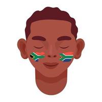 man met vlaggen van Zuid-Afrika vector
