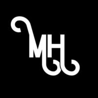 mh brief logo ontwerp. beginletters mh logo icoon. abstracte letter mh minimale logo ontwerpsjabloon. mh brief ontwerp vector met zwarte kleuren. mh-logo