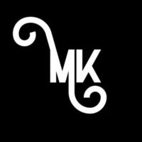 mk brief logo ontwerp. beginletters mk logo icoon. abstracte letter mk minimale logo ontwerpsjabloon. mk brief ontwerp vector met zwarte kleuren. mk-logo