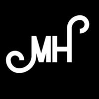 mh brief logo ontwerp. beginletters mh logo icoon. abstracte letter mh minimale logo ontwerpsjabloon. mh brief ontwerp vector met zwarte kleuren. mh-logo