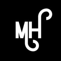 mh brief logo ontwerp. beginletters mh logo icoon. abstracte letter mh minimale logo ontwerpsjabloon. mh brief ontwerp vector met zwarte kleuren. mh-logo