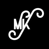 mk brief logo ontwerp. beginletters mk logo icoon. abstracte letter mk minimale logo ontwerpsjabloon. mk brief ontwerp vector met zwarte kleuren. mk-logo