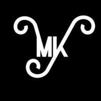 mk brief logo ontwerp. beginletters mk logo icoon. abstracte letter mk minimale logo ontwerpsjabloon. mk brief ontwerp vector met zwarte kleuren. mk-logo