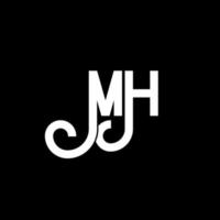 mh brief logo ontwerp. beginletters mh logo icoon. abstracte letter mh minimale logo ontwerpsjabloon. mh brief ontwerp vector met zwarte kleuren. mh-logo